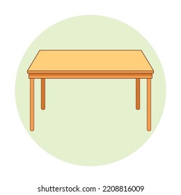 Brown Wooden Table. This Table Looks Simple And Neat.