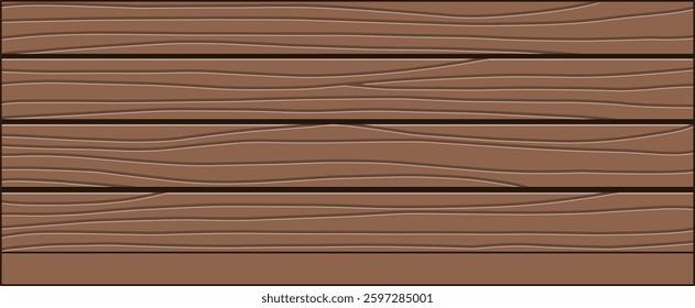 Brown Wooden Table Top With Texture. Flat and Simple Style.
