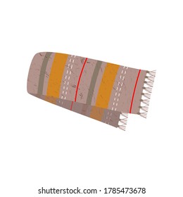 Brown wool scarf. Vector illustration on a white background isolated.