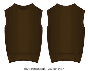 Brown  woolen pullover. vector illustration	