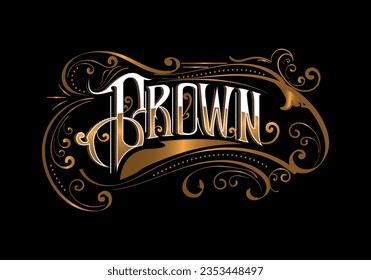 BROWN word lettering custom design