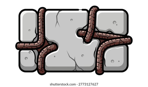 Brown worms on cracked concrete puzzle