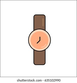 Brown wristwatch vector