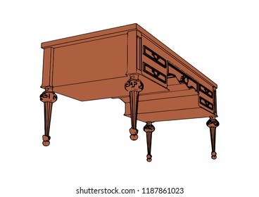 brown writing desk vector