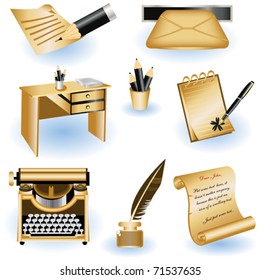 Brown writing icons