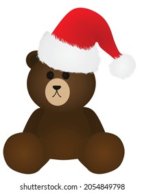 Brown xmas teddy bear. vector