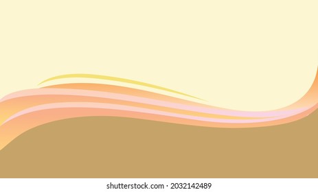 brown yellow abstract curve pattern background with copy space, Wave Abstract Background. For Design Flyer, Banner, Landing Page. Vector Illustration with Color Gradient