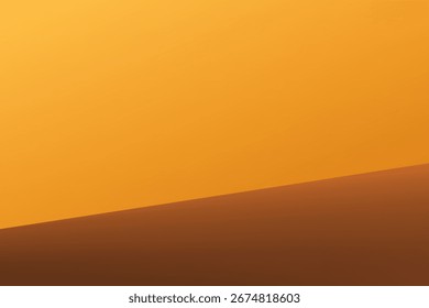 Espacio de fondo marrón y amarillo para la venta de productos, telón de fondo, Fondo de pantalla, fondo, texto. Habitación vacía Estudio con mesa. Ilustración vectorial.