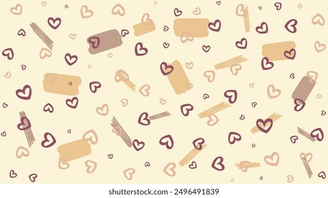 Brown yellow and beige vector flat organic confetti background