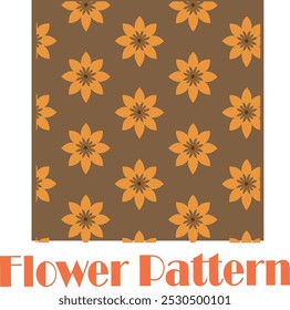 braune und gelbe Farbe Blumenmuster Design auf dunkelbraunem Hintergrund