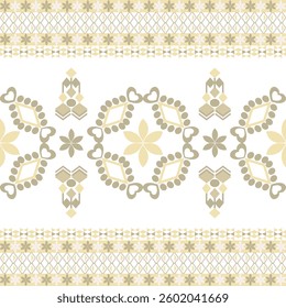Brown and yellow floral seamless damask vector pattern. Classic oriental background with golden elements. Design for rugs, carpets, tiles, pottery, curtains, and wallpaper.