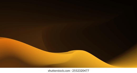 Brown, yellow fluid background. Desert, night, banner, space, elegant. Vector