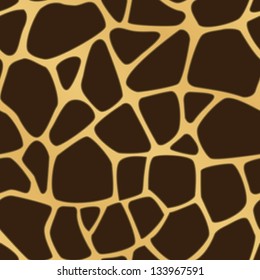 A brown and yellow giraffe spotted background. Seamlessly repeatable. Eps 8 Vector.