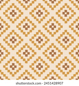 Brown and yellow kilim seamless pattern