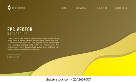 Fondo de minimalismo marrón y amarillo en gran tamaño de pantalla de página web