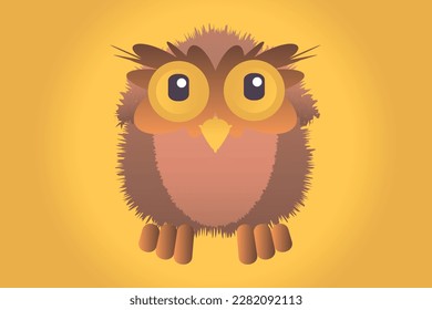 brown yellow owl vector image