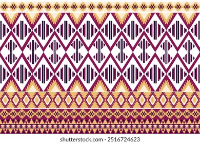 Brown, yellow, and pale red of geometric patterns that are traditional, ethnic, Navajo, or Native American Indian. designs for clothing, curtains, carpets, sarongs, Hmong, and fabric edges.