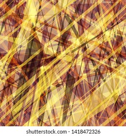Brown and yellow seamless texture from stripes and lines. Abstract vector background for web page, banners backdrop, fabric, home decor, wrapping