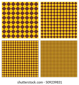 Brown and yellow tile vector pattern set