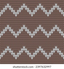 Brown and zigzag design knitted pattern. knitted vector pattern. Seamless gradient pattern for clothing, wrapping paper, backdrop, background, gift card.