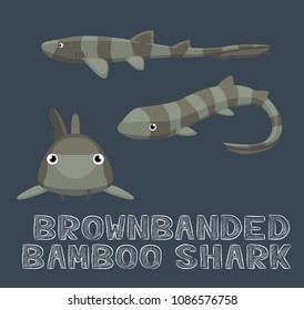 Brownbanded Bamboo Shark Cartoon Vector Illustration