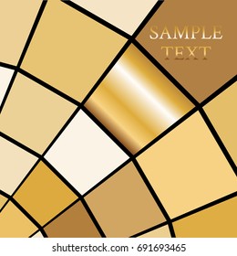 Brown-gold texture. Beige background. Abstraction from squares