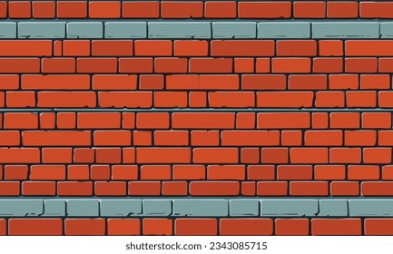 Brown-gray brick wall vector illustration background. brick wall closeup texture vector