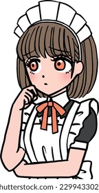 A brown-haired maid in trouble