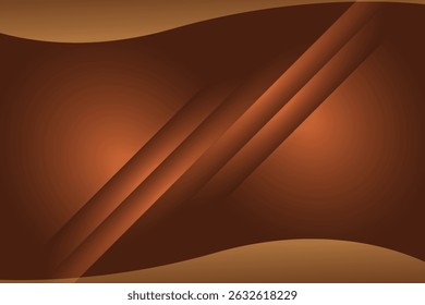 Brownhued graphic design with diagonal light bands and curved edges creating a layered dynamic effect