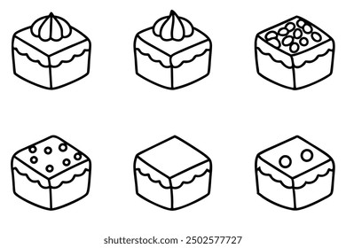 Brownie Bites line art chewy bites with a chocolatey center