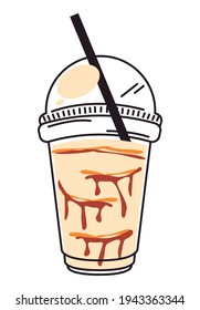 brownie bubble milk with straw