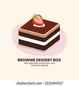 Brownie cake dessert box, food theme decoration