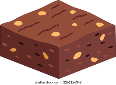 Brownie Cake Dessert Icon Element illustration Flat style