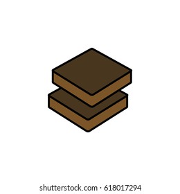 Brownie cake icon. Brownies. 