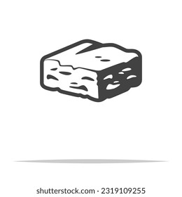 Brownie cake icon transparent vector isolated