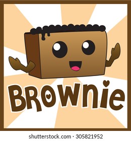 Brownie Cute Cartoon Vector