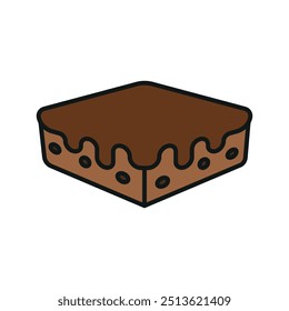 Brownie food beverage icon vector basic design simple and modern concept templates