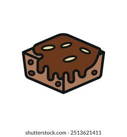 Brownie food beverage icon vector basic design simple and modern concept templates