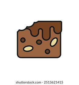 Brownie food beverage icon vector basic design simple and modern concept templates