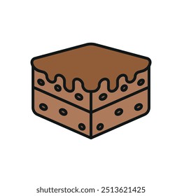 Brownie food beverage icon vector basic design simple and modern concept templates