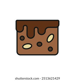 Brownie food beverage icon vector basic design simple and modern concept templates