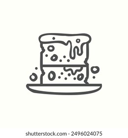 brownie icon, isolated handdrawn icon theme bakery