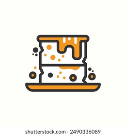 brownie icon, isolated icon theme bakery