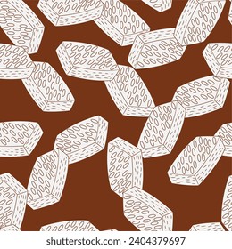 Brownie line art seamless pattern. Suitable for backgrounds, wallpapers, fabrics, textiles, wrapping papers, printed materials, and many more.