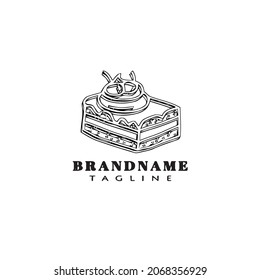 brownie logo cartoon cute template icon black modern isolated vector illustration