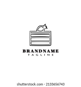 brownie logo cartoon design symbol icon black modern isolated vector