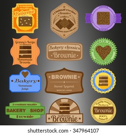 Brownie multiple styles badges set 