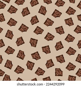 Brownie pattern. Chocolate dessert. Backgrounds for ideas.