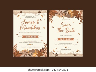 **Brownie Sugar Wedding Invitation Template**_ is clean, modern, simply style, and moreover it’s friendly use. It’s Quick And Easy to use to save your time.