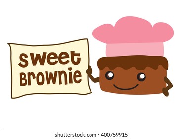 brownie vector cartoon cute sweet paper